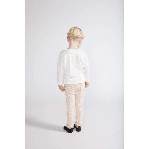 OMAMIMINI:Girls' Skinny Pants with Small Narwhals Print | Dusty Pink OM231