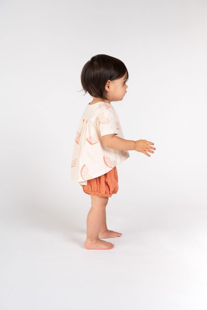 Baby T-Shirt with Ruffled Back | Orange Fresh | OM441 - OMAMImini