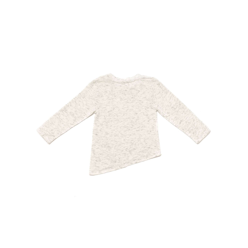 OMAMIMINI:Kids' Long Sleeve Knit with Asymmetrical Hem | White OM254