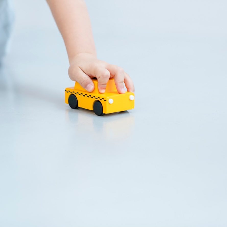 NY Taxi Wind Up Wooden Car | Yellow