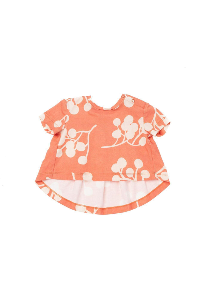 Baby T-Shirt with Ruffled Back - Brick Berries | OM441 - OMAMImini